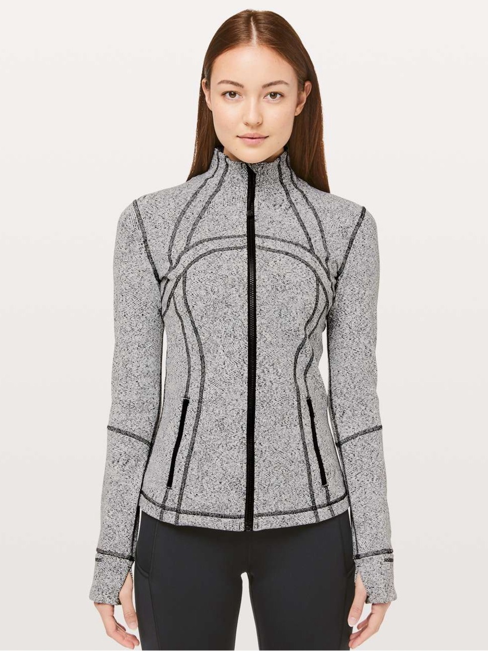 lululemon athletica Define Jacket in Inverted Feathered Jacquard White and Black